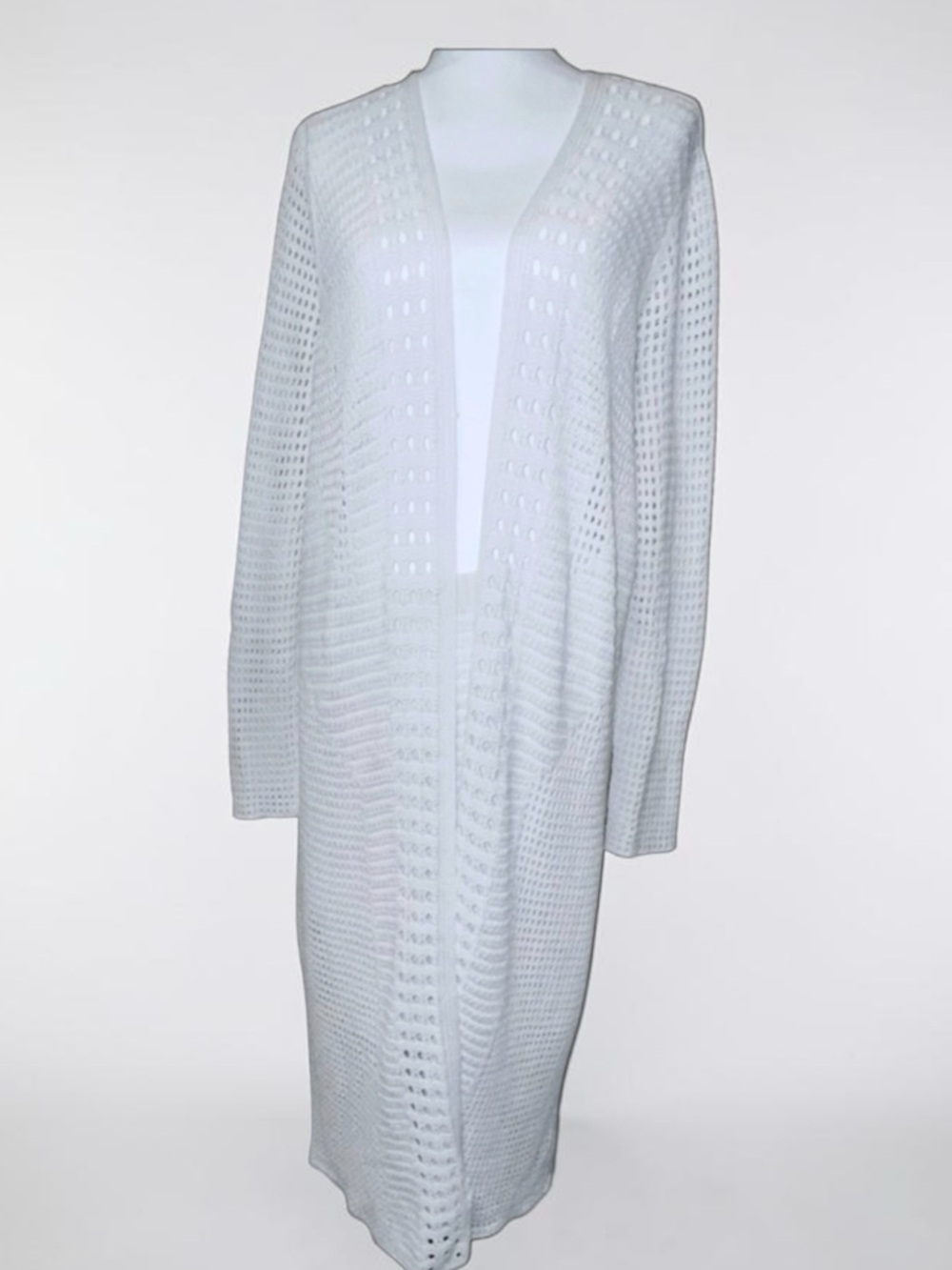 Express White Open Crocheted Duster